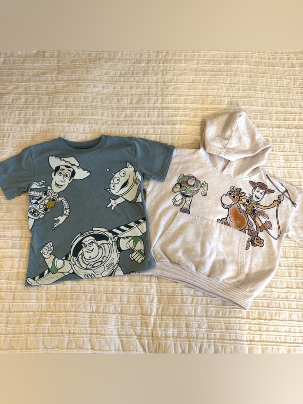 Toddler Boys 4T Disney Toy Story Shirt Hoodie Buzz Lightyear Woody Outfit Bundle